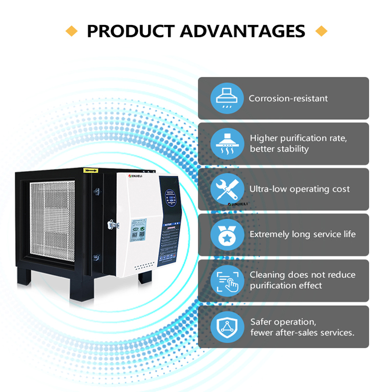 Commercial Airflow 4000m&sup3;/h ESP Smoke Filter For Restaurant Kitchen Oil Fume Removal Electrostatic Precipitator Air Purifier