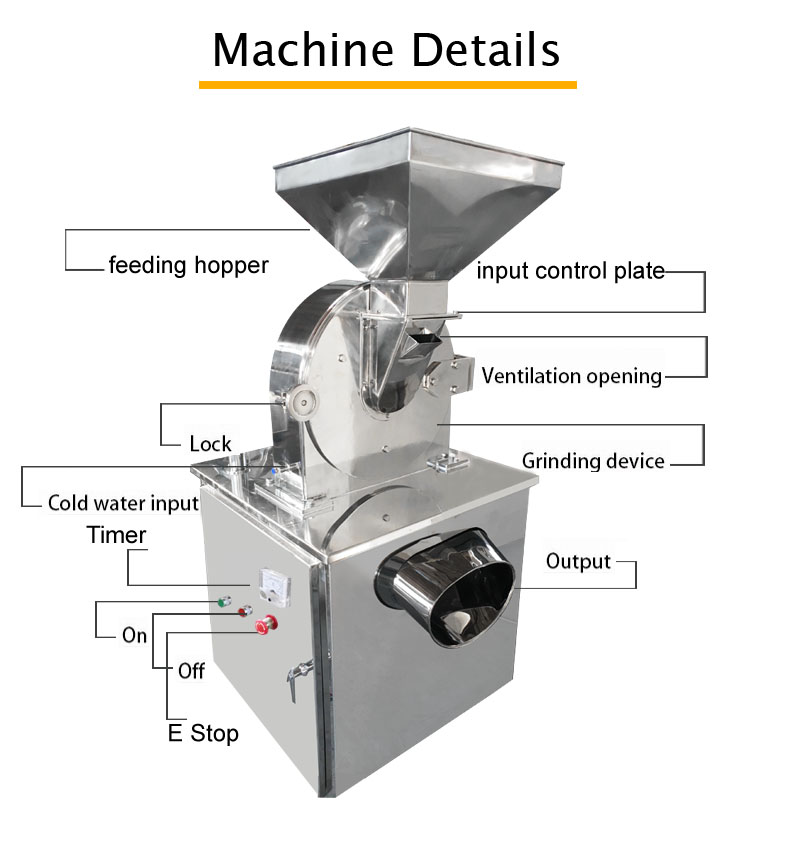 Industrial SUS304 Big 12-120 Mesh Dry Flour Cereal Wheat Beans Cassava Leaf Icing Sugar Maize Corn Rice Grain Grinder Machine