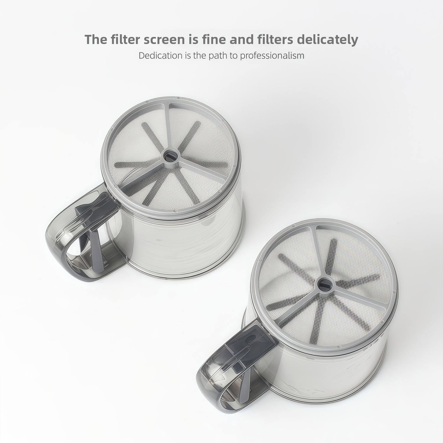 Cross-border Handheld Semi-automatic Plastic Flour Sifter with Cup Design for Flour and Sugar Powder