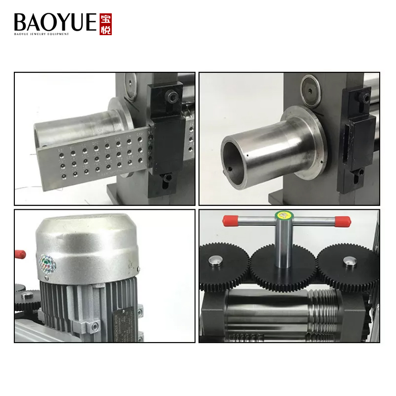 BAOYUE ERM Stainless Steel/Iron Goldsmith Sheet Semicircle Pattern Wire Roller Jewelry Tools Jewellery Rolling Mill 120mm