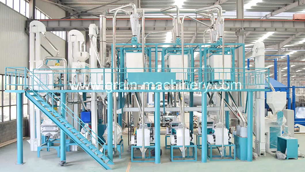 Complete Automatic Maize Corn Grits Flour Mill Machine