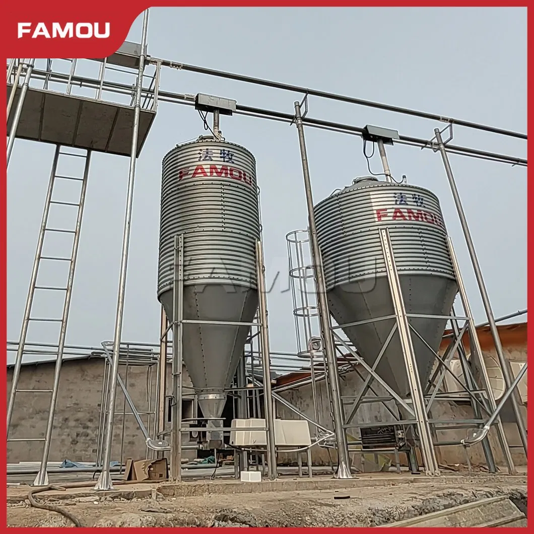 Famou Poultry Farming Equipment Hot Galvanized 1000 Tons Wheat Corn Rice Grain Storage Galvanized Steel Silo Used in Poultry Automatic Feeding System