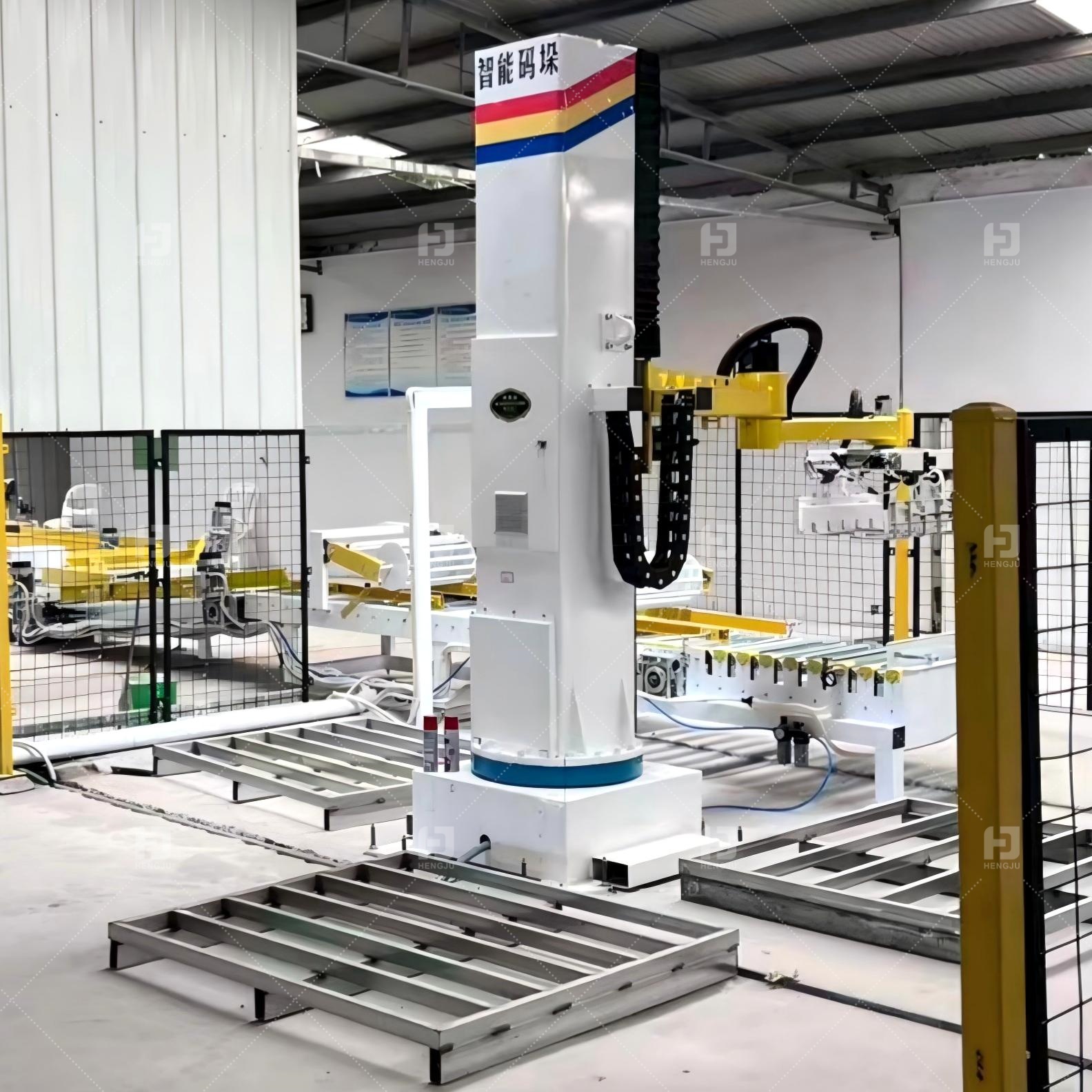 Multi Function Column Type Palletizer For Rice Flour Sugar Feed And Fertilizer Packaging Plants