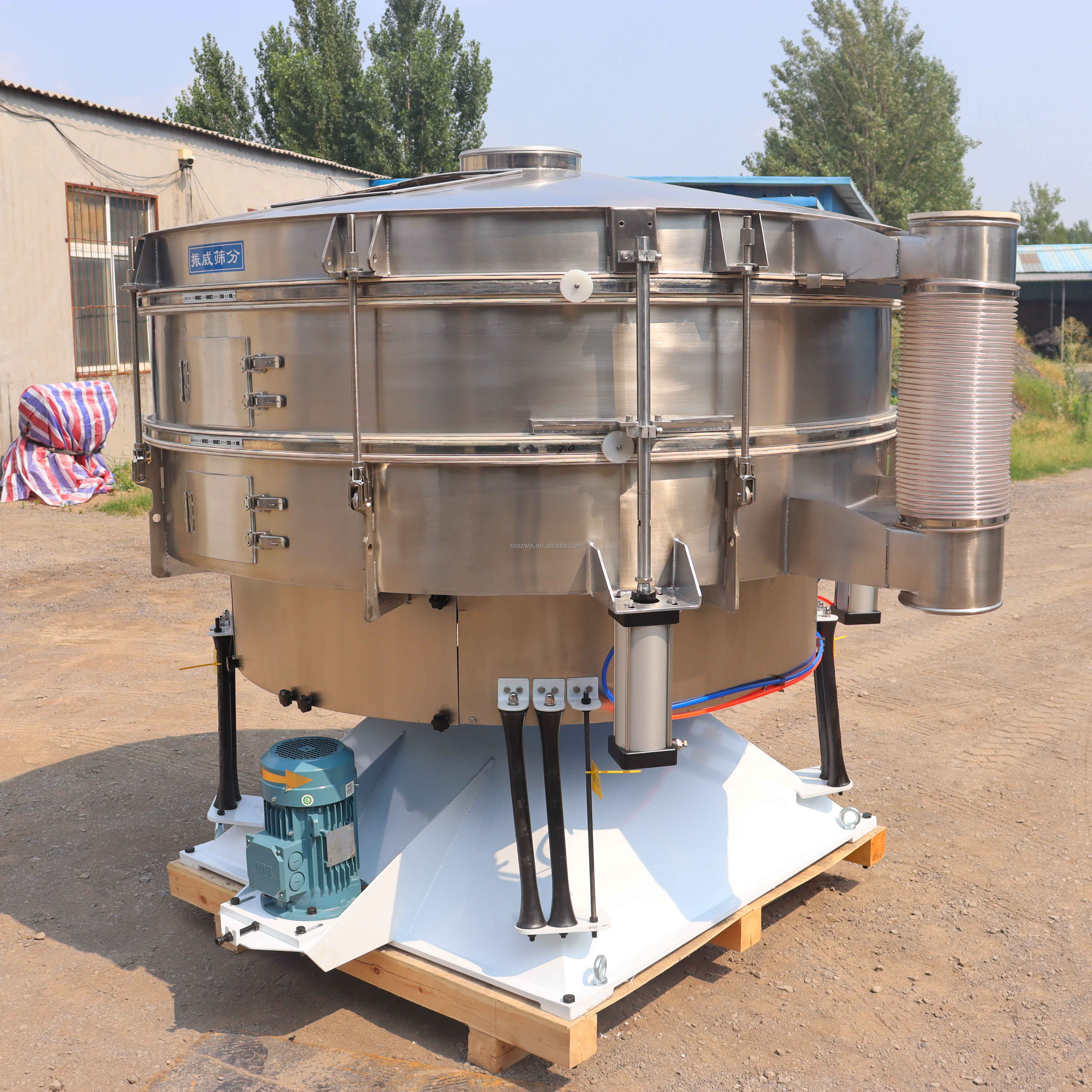 Wheat Flour Vibration Sieving Cassava Flour Tumbler Screen Sieve Shaker Machine