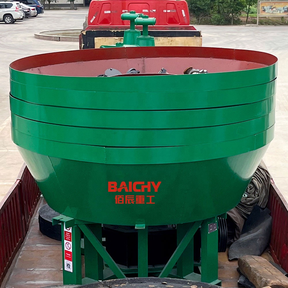 China Manufacturer Wet Pan Mill Gold Grind Milling Gold Mining Grinding Mills 1200 Roller Wet Pan Mill for Sale