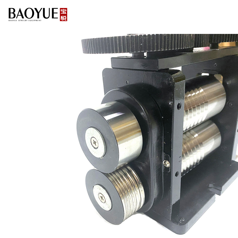 BAOYUE ERM Stainless Steel/Iron Goldsmith Sheet Semicircle Pattern Wire Roller Jewelry Tools Jewellery Rolling Mill 120mm