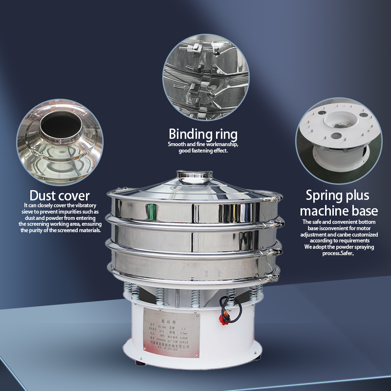 Cassava Flour Cocoa Powder Sifter 60/80/100 Mesh Vibrating Motor High Efficiency Precision Rotary Vibrating Separator Screening