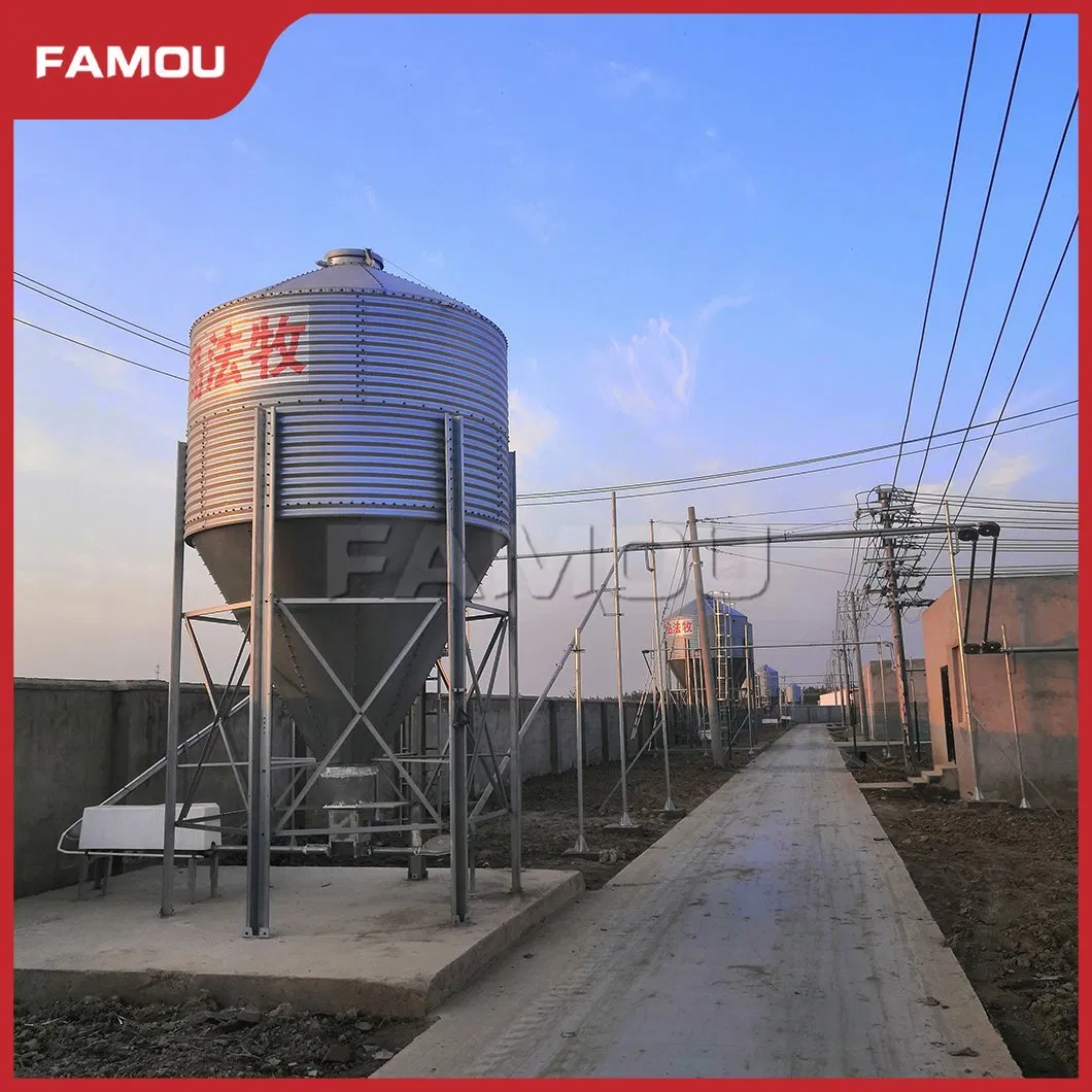 Famou Poultry Farming Equipment Hot Galvanized 1000 Tons Wheat Corn Rice Grain Storage Galvanized Steel Silo Used in Poultry Automatic Feeding System