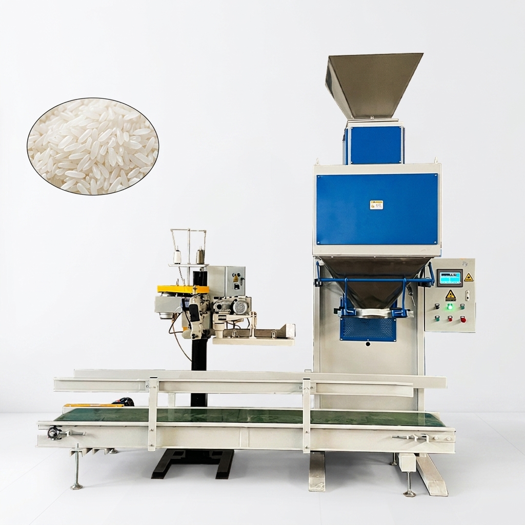 Bag Filling Packing Machine Semi-Automatic Multi-Function 5kg To 50kg Open Mouth Bagging Machine For Rice Feeds