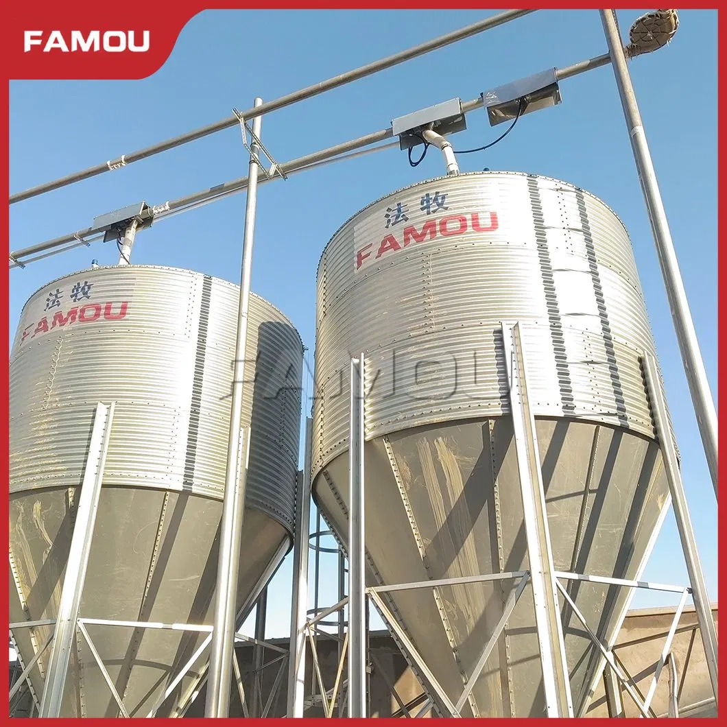 Famou Poultry Farming Equipment Hot Galvanized 1000 Tons Wheat Corn Rice Grain Storage Galvanized Steel Silo Used in Poultry Automatic Feeding System