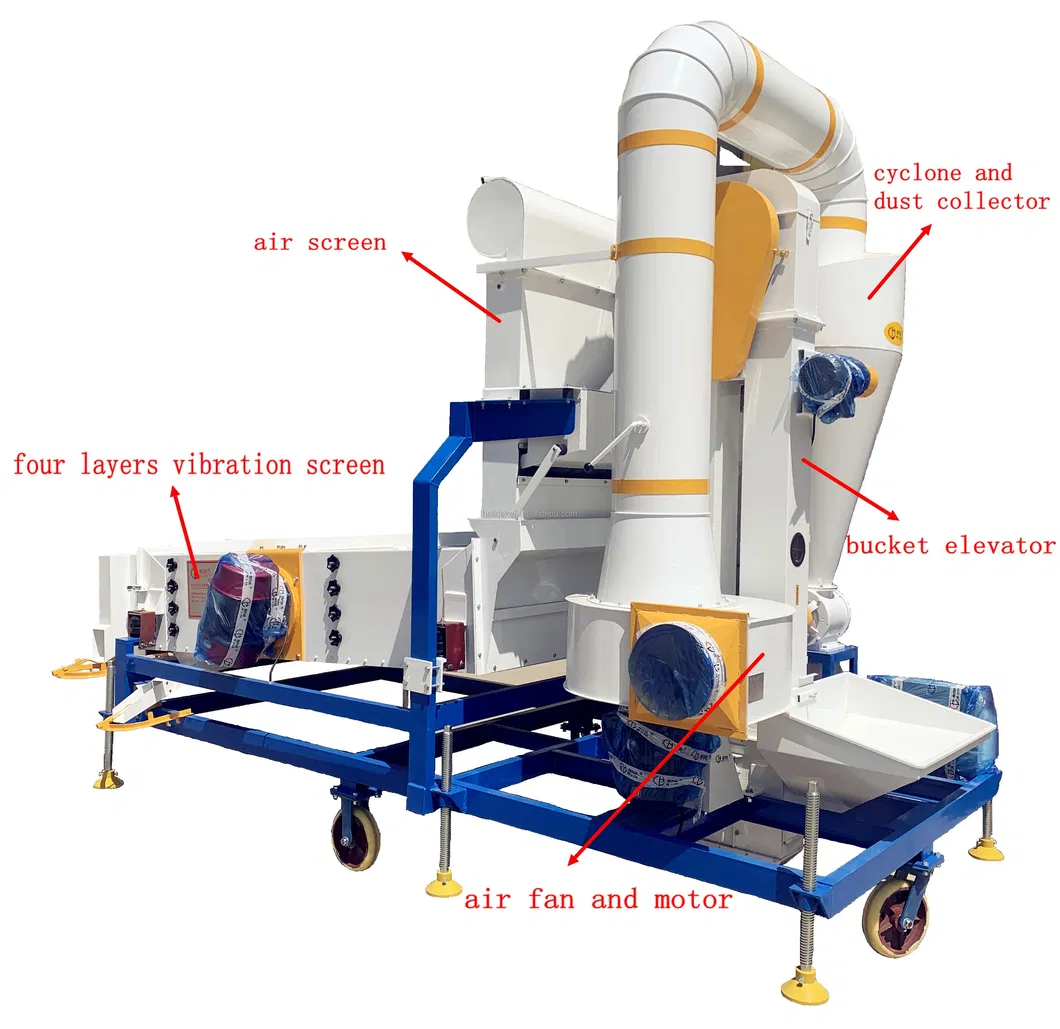 5xzc-5dx Wheat Maize Peanut Flax Sesame Movable Fonio Millet Cumin Flax Seed Cleaning Equipment for Sale