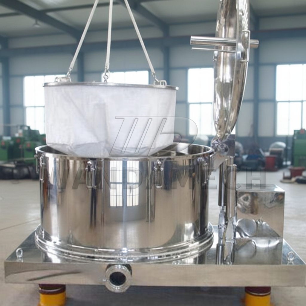 China PD1000 Sugar Filtration Basket Centrifuge Separator Top Discharge Chemical Salt/Flour /Crystal Lifting Bag Centrifuge