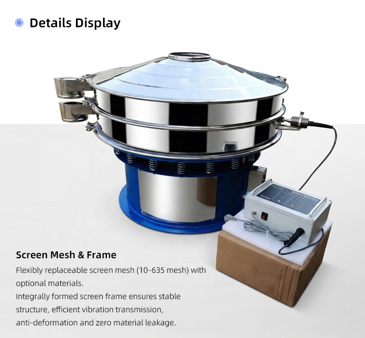 Flour Vibration Sifter Machine Coffee Fine Powder Sifting Animals and Plants Gel Anti-Sticking Ultrasonic Screening Machine