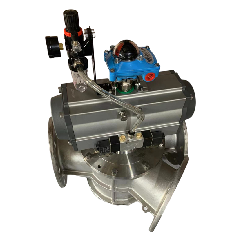 Xingeng Pneumatic Ball 3 Way Diverter Valve Model KFB Dn20-Dn200 Stainless Steel Pneumatic Conveying System Powder 1 Year