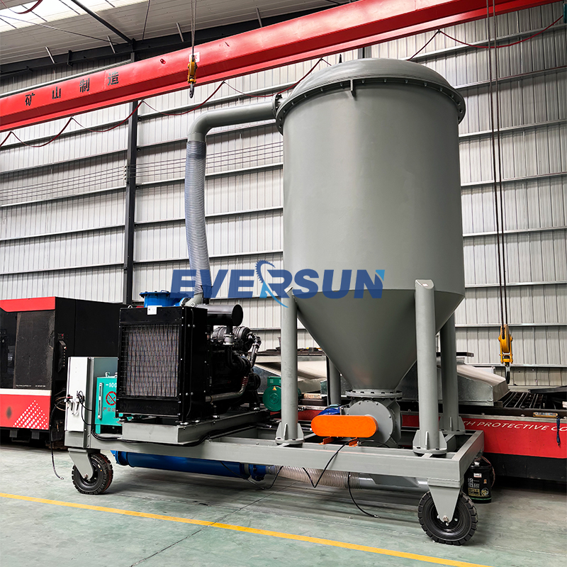 Suction machine in operation