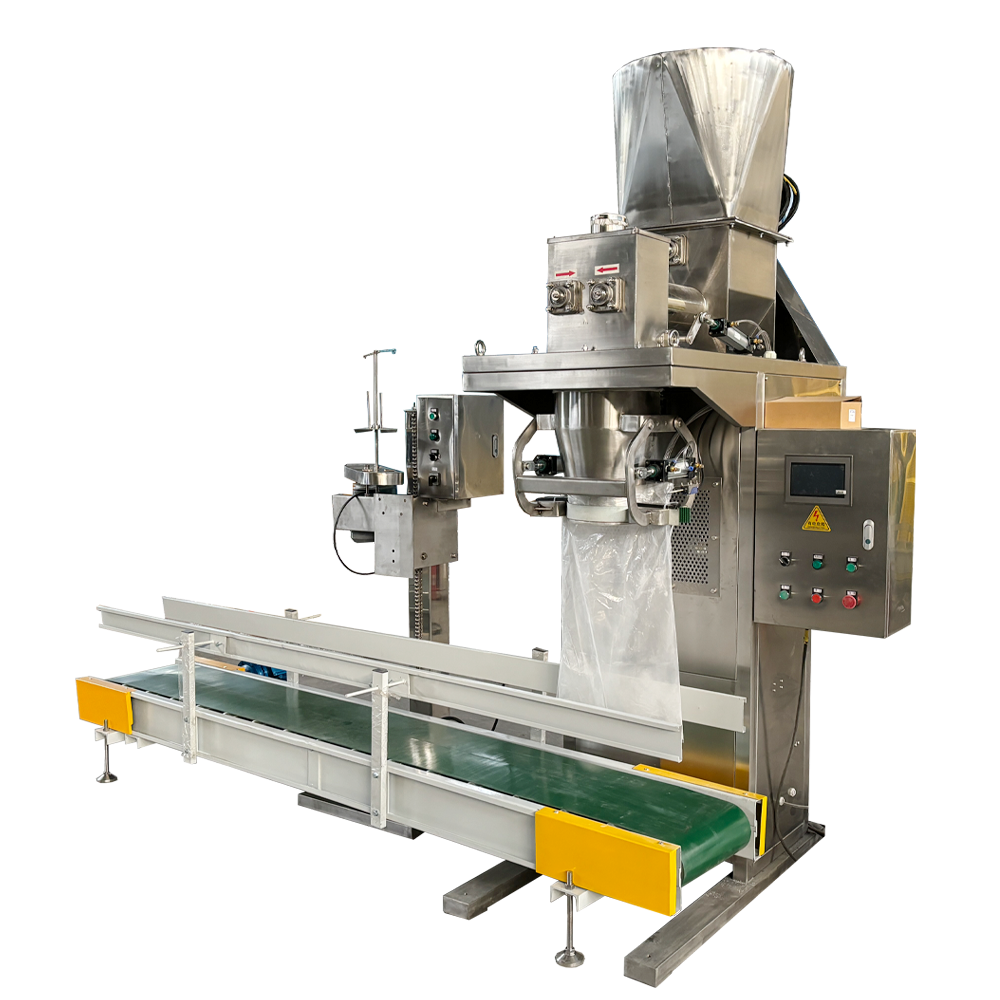 Pouch Bags Filling Machine Easy To Operate Semi Automatic Powder Screw Bagging Packing Machine For Flour Starch