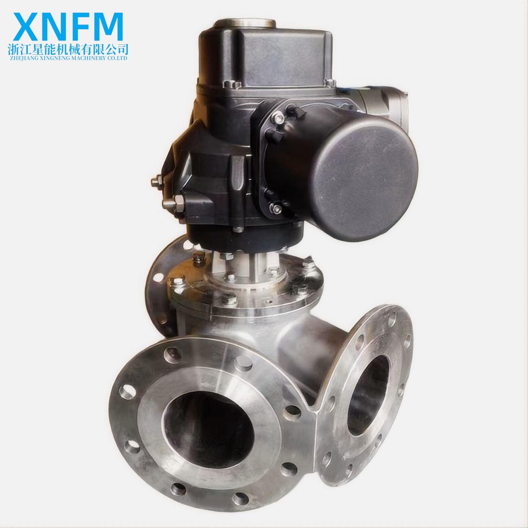 Xingeng Pneumatic Ball 3 Way Diverter Valve Model KFB Dn20-Dn200 Stainless Steel Pneumatic Conveying System Powder 1 Year
