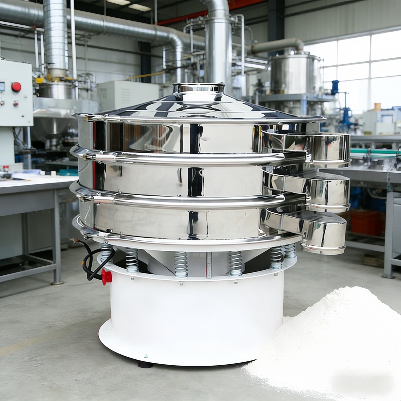 Cassava Flour Cocoa Powder Sifter 60/80/100 Mesh Vibrating Motor High Efficiency Precision Rotary Vibrating Separator Screening