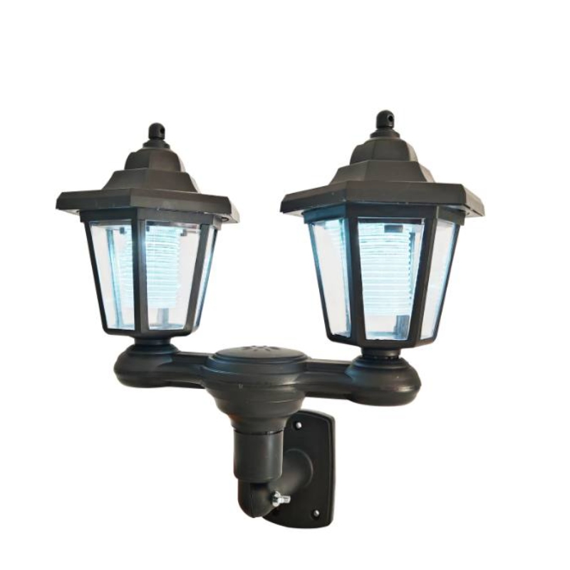 مصباح LED للطاقة الشمسية مزدوج الرأس فعال وآمن للإضاءة الخارجية لمسارات الحدائق