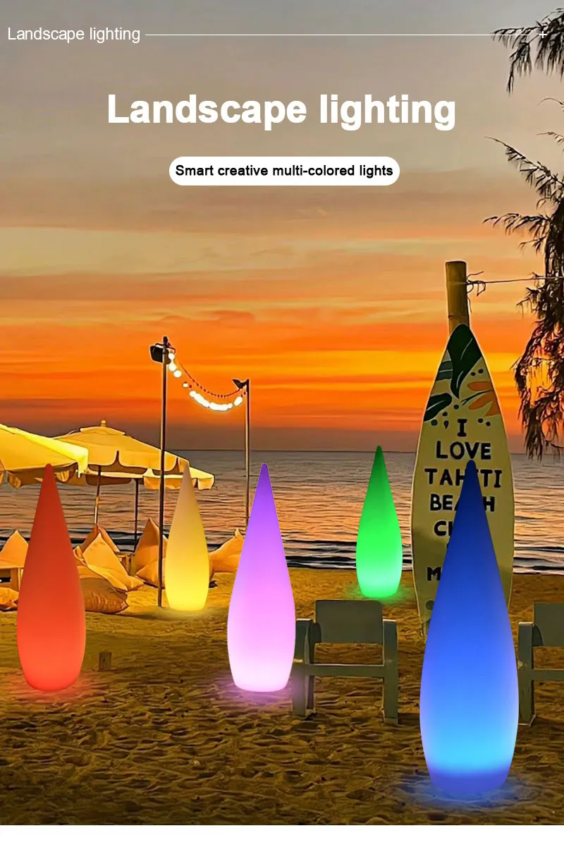 مصباح أرضي LED مقاوم للماء للحديقة مصباح مضيء للزينة