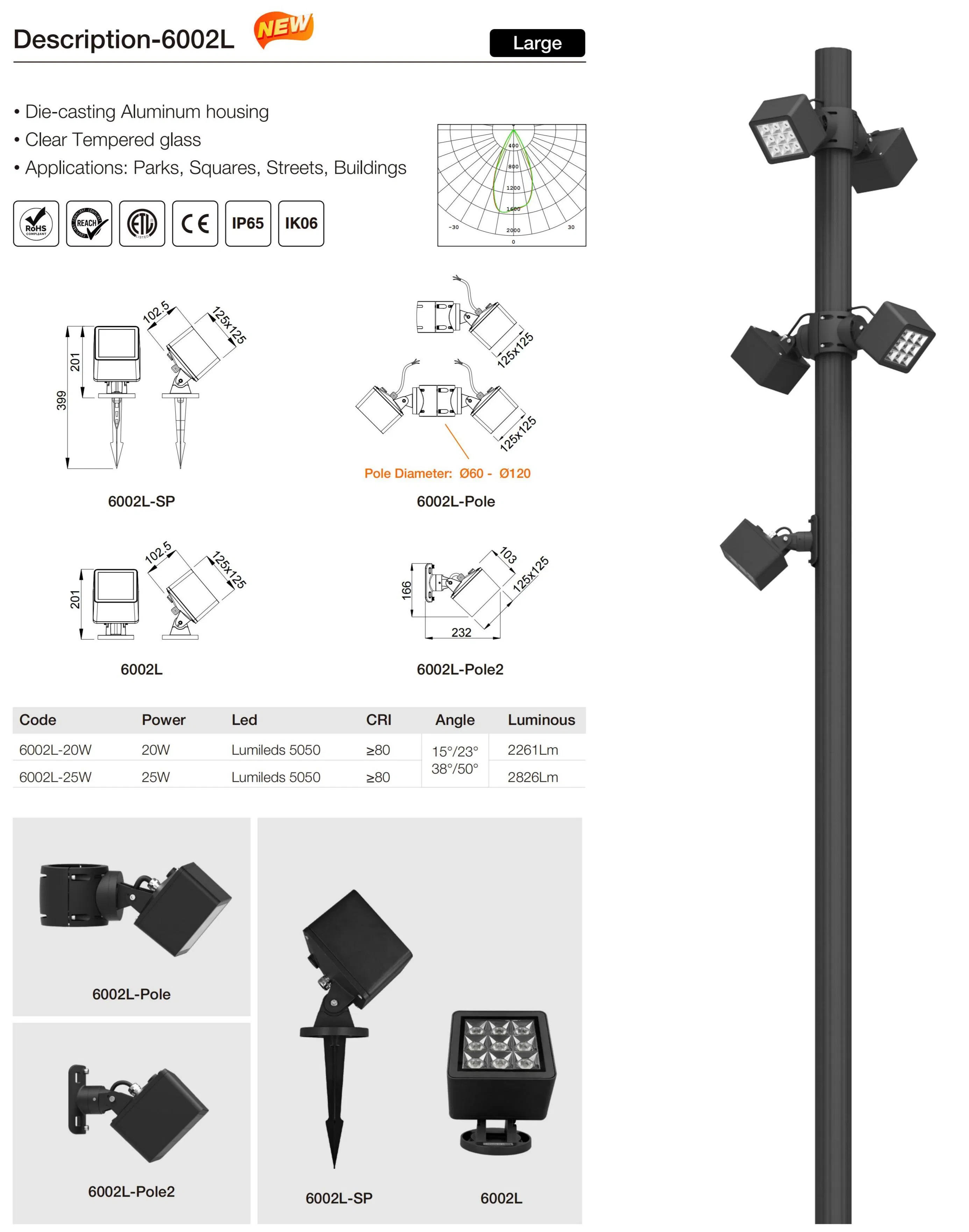 بيع ساخن ضوء LED ضوء حديقة OEM ضوء خارجي شمسي ضوء عمود ضوء بولارد ضوء قمة بقعة ضوء منظر طبيعي