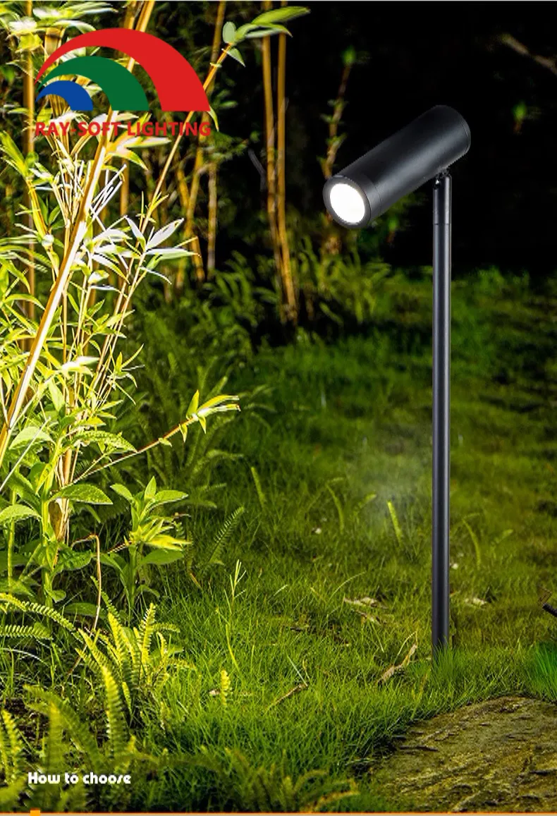 حديث 3W 5W 7W 12W مصباح سبايك LED COB مثبت على عمود طويل للمناظر الخارجية IP65 ضوء حديقة مقاوم للماء لشجرة
