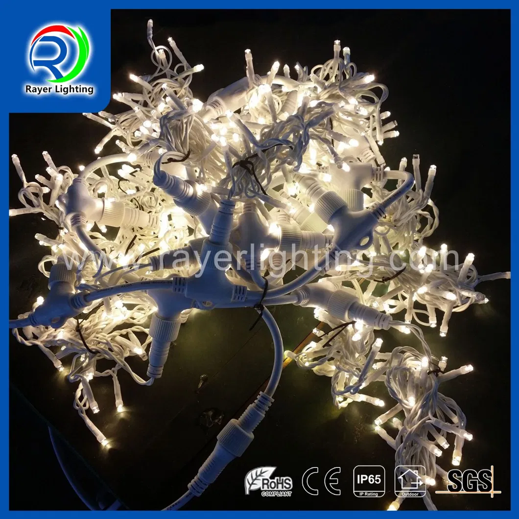 أضواء ستائر LED خضراء معتمدة تجارياً لعيد الميلاد لأغراض الحدائق