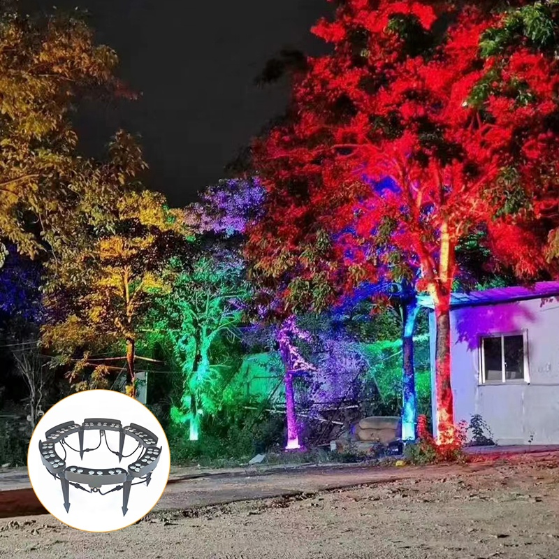 6W12W18W ضوء هوج تري LED ملون RGB IP65 ضوء بقعة ملون مقاوم للماء للحدائق وتنسيق المناظر الطبيعية حول الأشجار