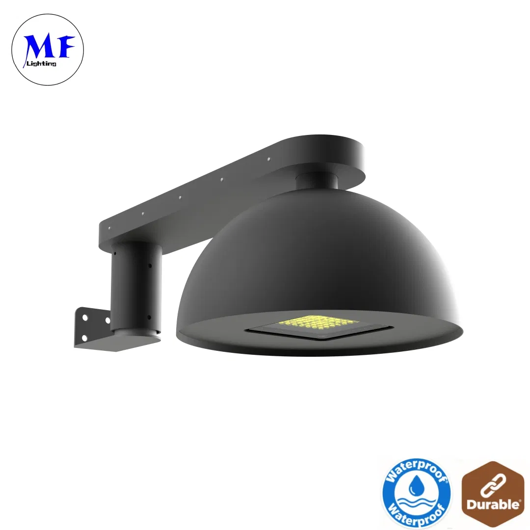 سعر المصنع 50W 60W 120W شكل مظلة IP65 ضوء حديقة ساحة عمود LED مثبت على الحائط من الألومنيوم لساحة انتظار السيارات والممرات والشوارع