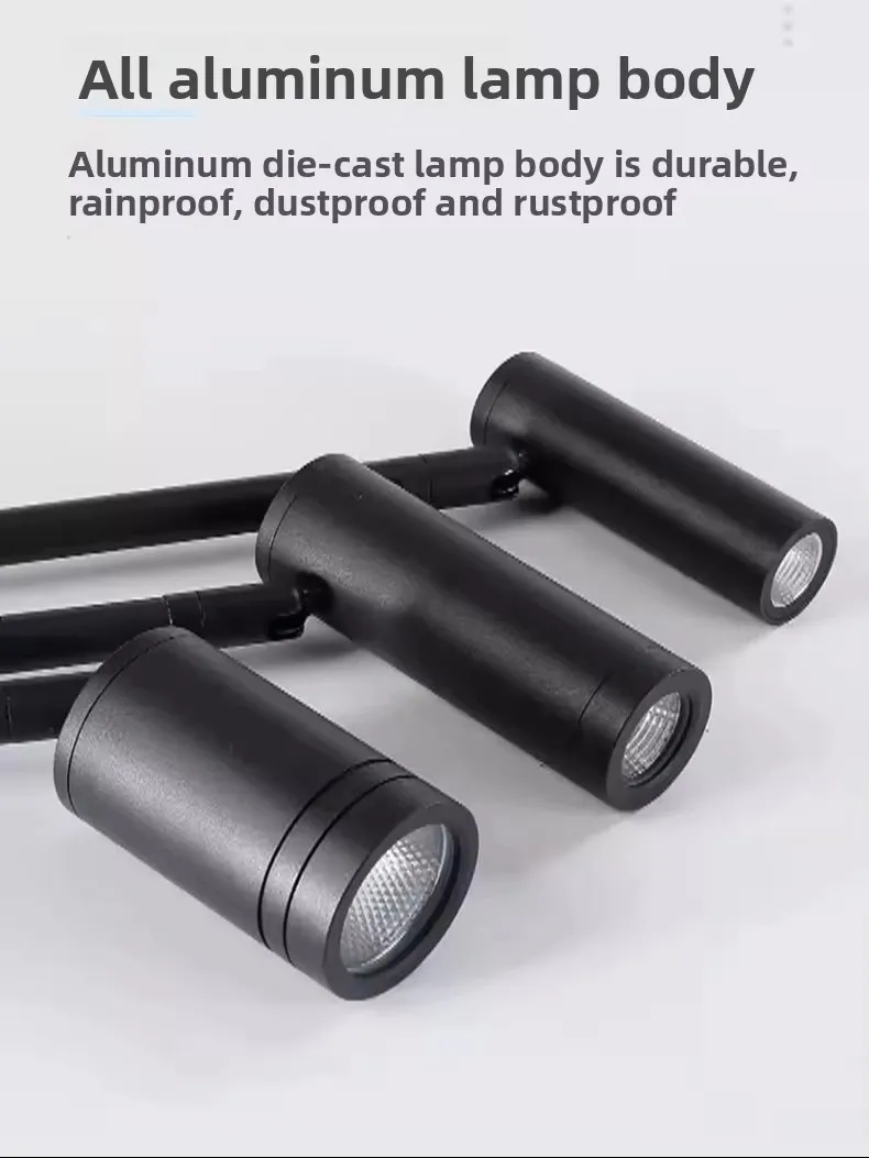 حديث 3W 5W 7W 12W مصباح سبايك LED COB مثبت على عمود طويل للمناظر الخارجية IP65 ضوء حديقة مقاوم للماء لشجرة
