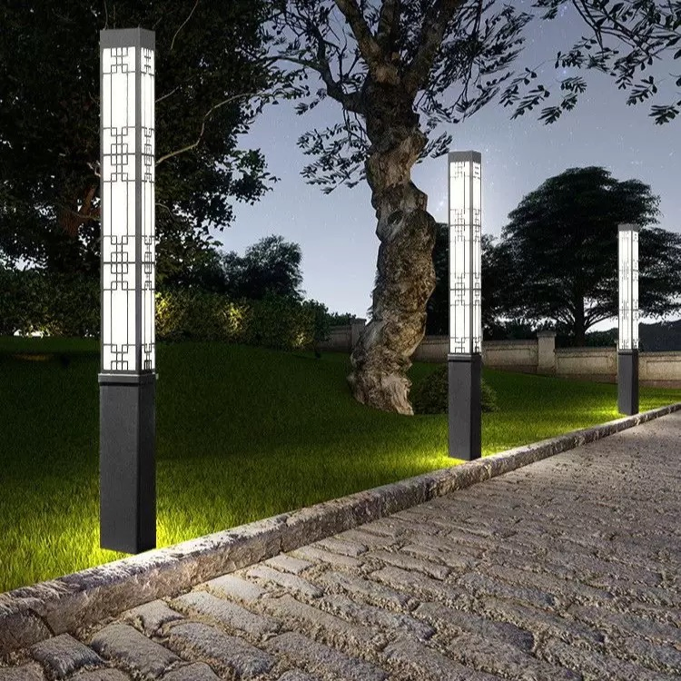 ضوء حديقة LED مقاوم للماء من الألمنيوم، ضوء عمود حديث، إضاءة خارجية، زخرفة، مصباح إضاءة شمسية