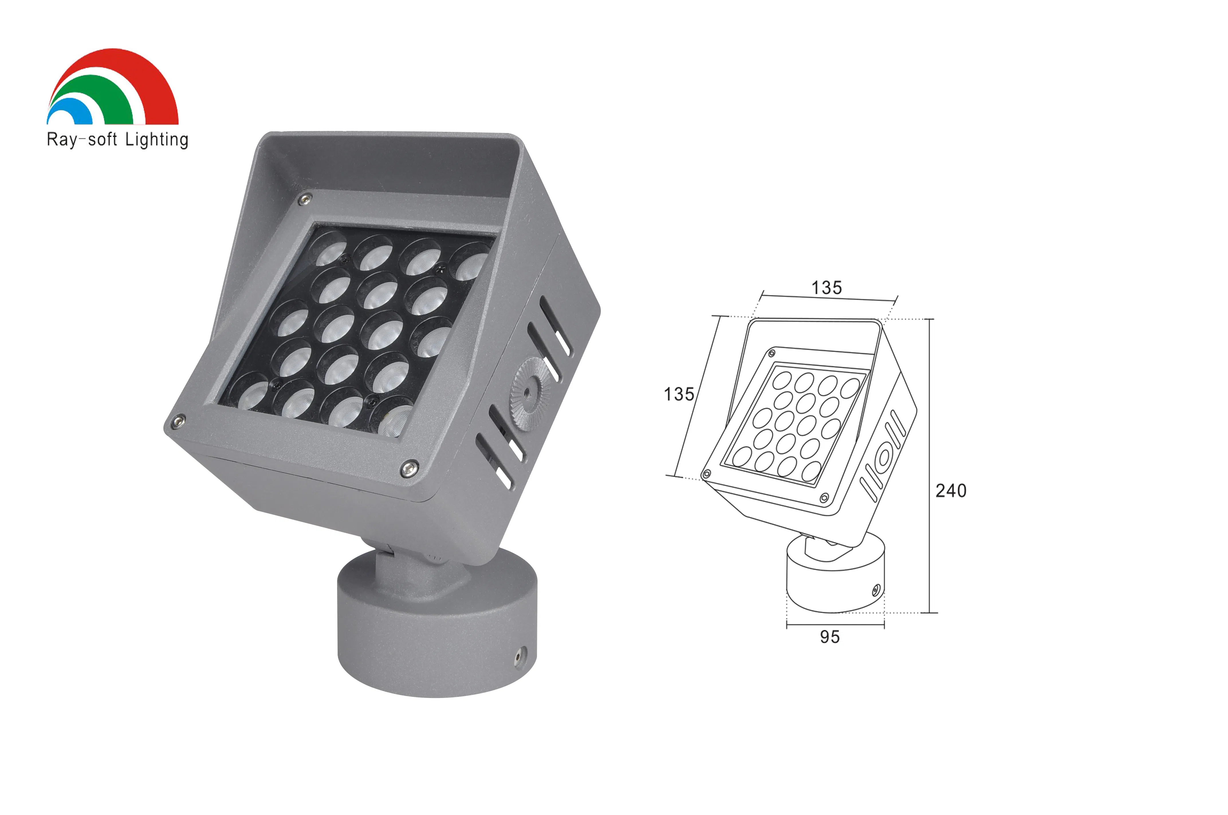 24W/36W/48W ضوء فلاش مضاد للتوهج بتقنية LED IP65 ضوء فلاش خارجي مربع مقاوم للماء مثبت على القاعدة