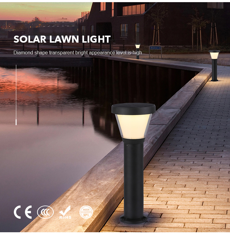 أضواء حديقة شمسية LED من الألمنيوم مقاومة للماء للط outdoors للحديقة والفناء والساحة والممرات وإضاءة المنزل IP65 5W