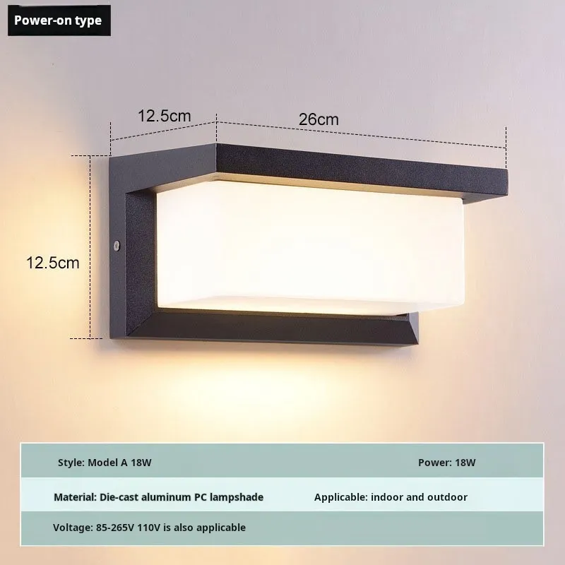 مصباح LED بحساس حركة للاستخدام الخارجي - مدخل، فناء، وحديقة