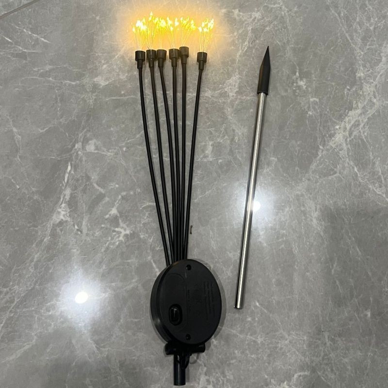 مصباح الألعاب النارية الأرضي بالطاقة الشمسية LED مصباح دandelion سلسلة مصباح خارجي مهرجان زينة حديقة مصباح العشب