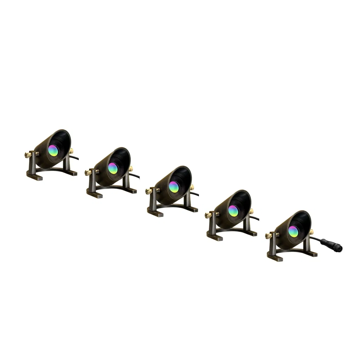8-16V ضوء LED RGB تحت الماء من النحاس الصلب IP68 تحكم ذكي منخفض الجهد 5PCS إضاءة حديقة البركة