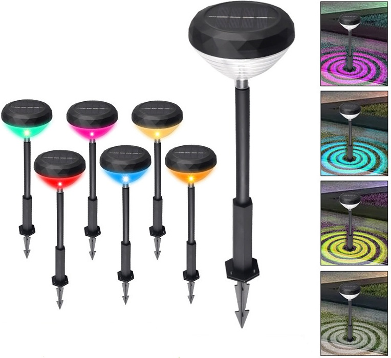 نمط جديد RGB IP65 ضوء حديقة خارجي LED شمسي مقاوم للماء للإضاءة المناظر الطبيعية والأرض