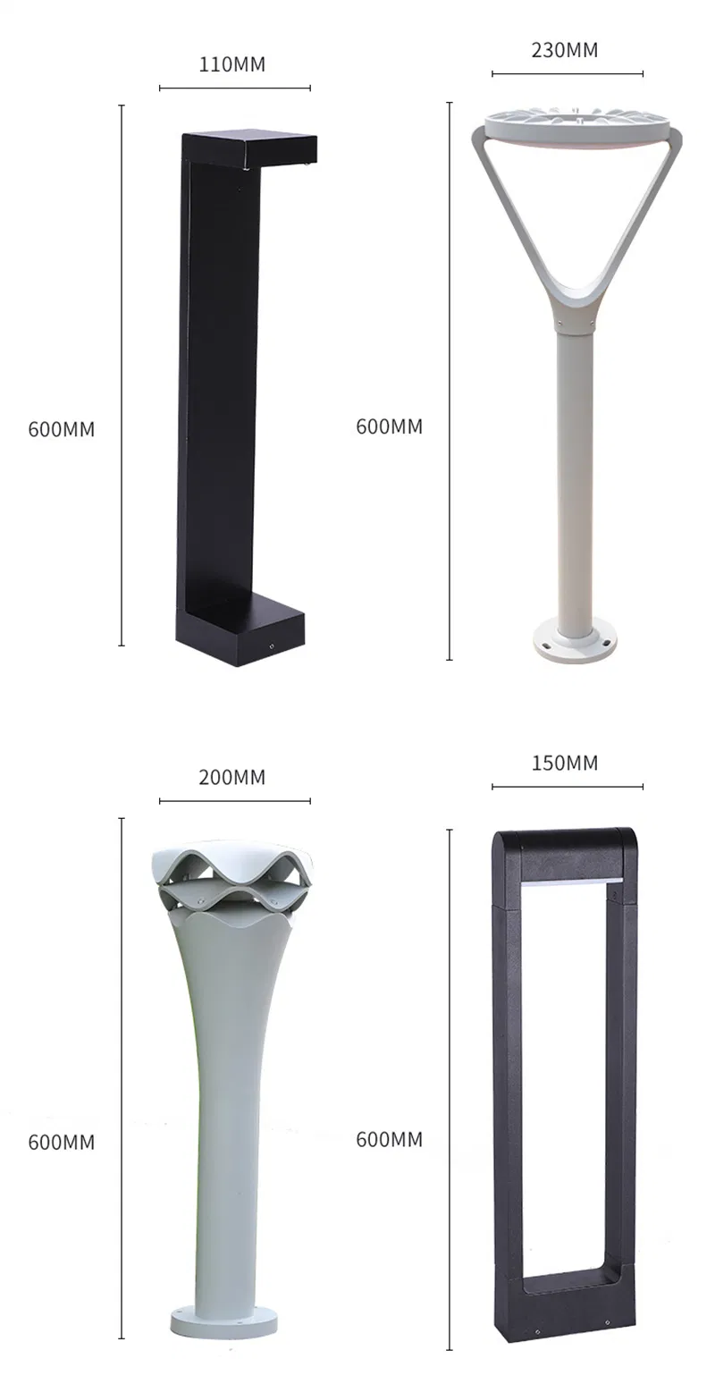 أضواء بولارد LED 10W للحديقة، ضوء حديقة حديث من الألمنيوم مقاوم للماء IP65 مصباح خارجي للزينة