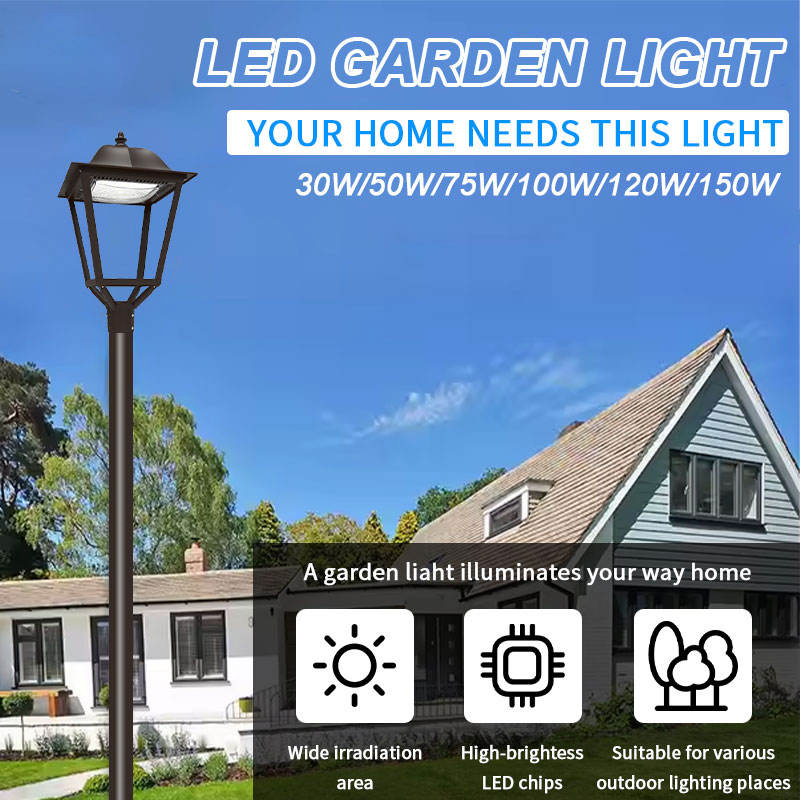 مصباح LED مثبت على عمود من الألمنيوم للاستخدام الخارجي في الشوارع والممرات والحدائق والمنازل والساحات والمناطق المائية IP65