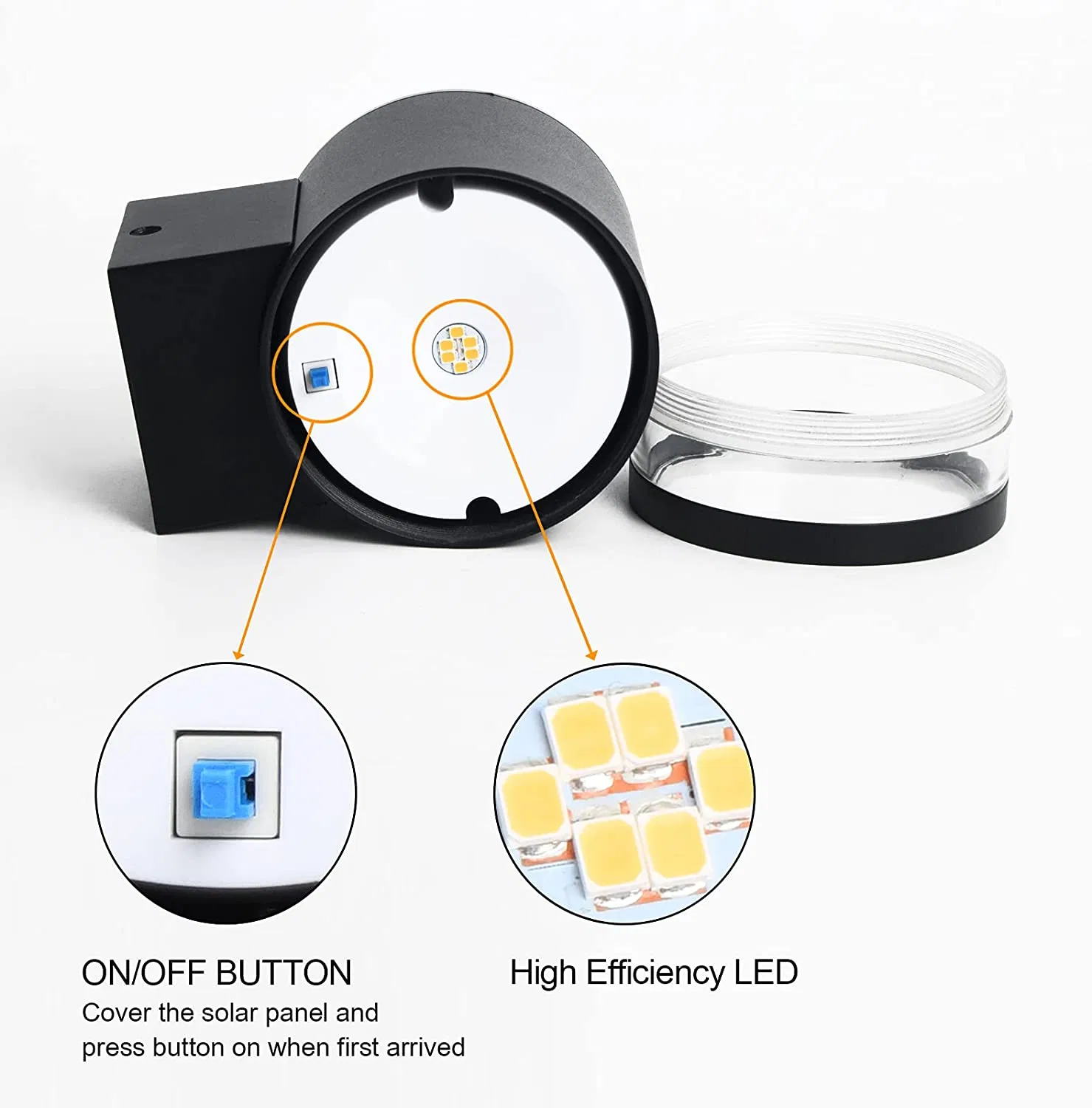 مصباح عمود LED مقاوم للماء للطاقة الشمسية من الألمنيوم، ضوء ساحة الحديقة