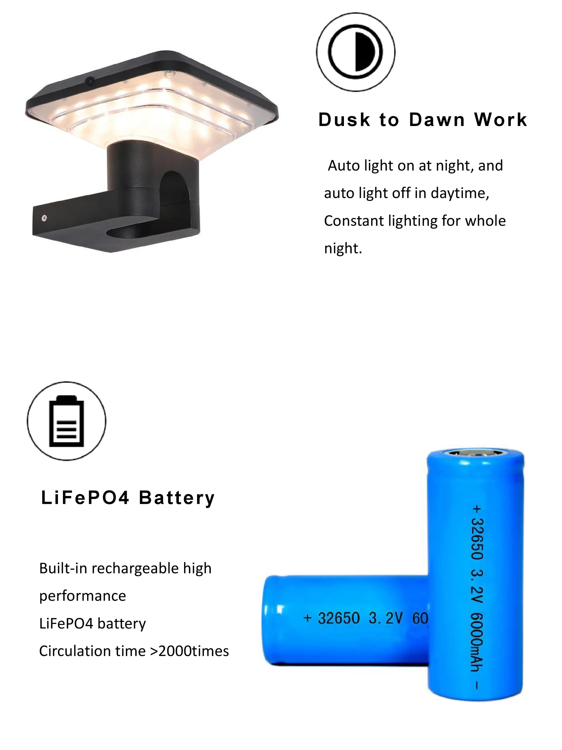 مصباح حائط شمسي LED من الألمنيوم بتصميم عصري للحديقة والشرفة والفيلا