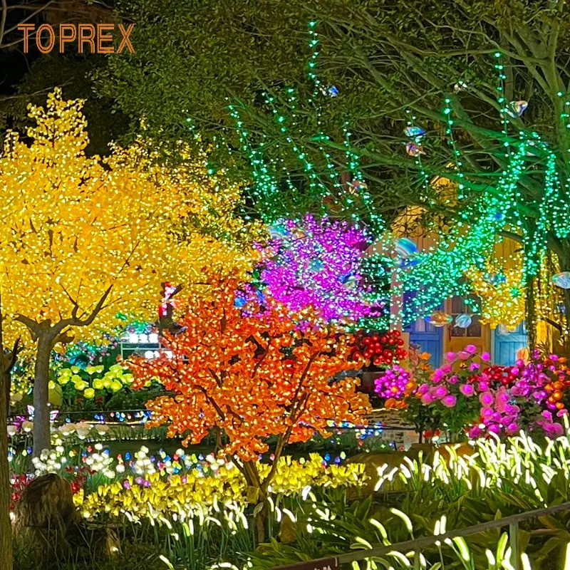 شجرة LED وأزهار