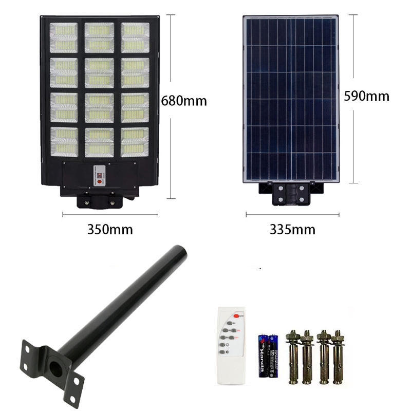 1000W مصباح شارع يعمل بالطاقة الشمسية مع تحكم عن بعد وحساس، مضاد للماء، موفر للطاقة، مناسب للتخييم في الحدائق
