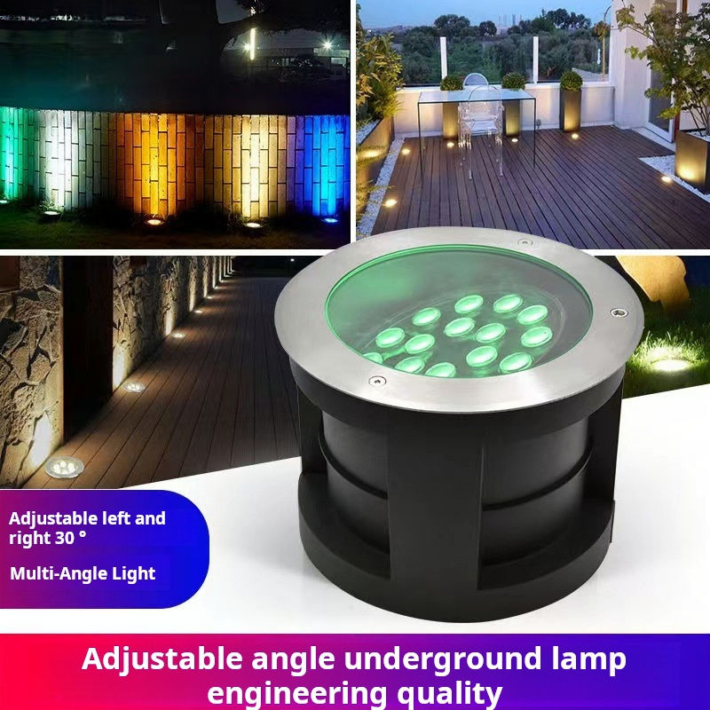 ضوء أرضي LED، IP65 مصباح خارجي مضاد للماء مدفون لحديقة فيلا ساحة مجتمع إضاءة المناظر الطبيعية للطريق