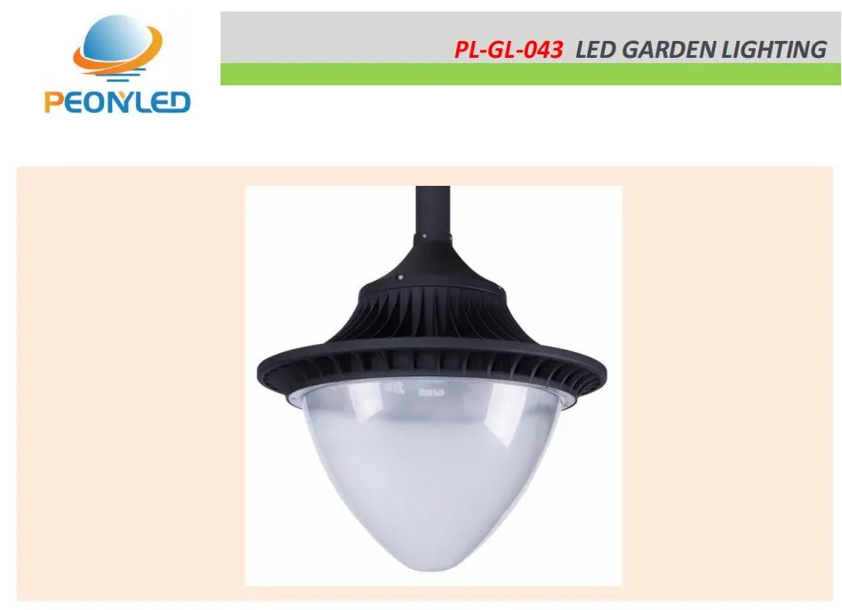 أضواء حديقة خارجية عالية السطوع مصنوعة من الألمنيوم مع عمود مثبت للتعليق 110lm/W 60W 100W