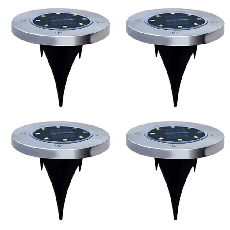 مصباح أرضي شمسي مزخرف للحديقة مضاء لأرضية الفناء أقراص LED