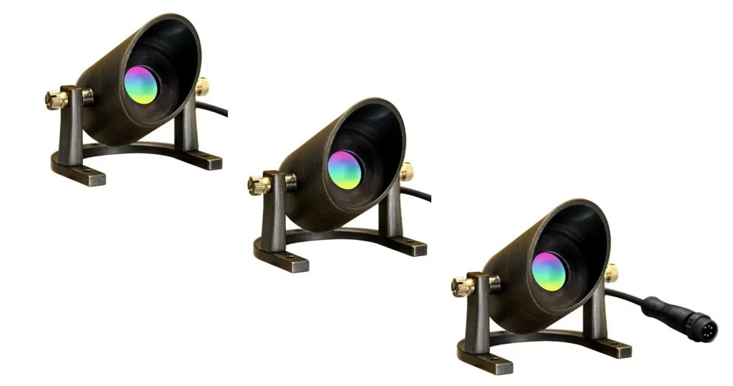 8-16V ضوء LED RGB تحت الماء من النحاس الصلب IP68 تحكم ذكي منخفض الجهد 5PCS إضاءة حديقة البركة