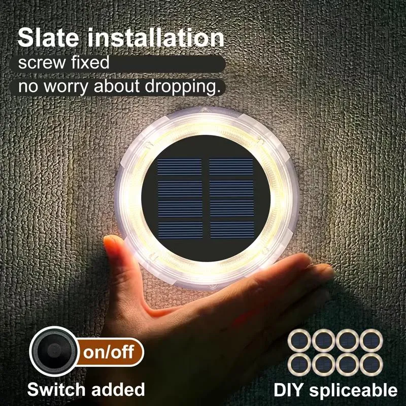 مصابيح حديقة LED الشمسية بتصميم يوفو الخارجية لتزيين المناظر الطبيعية وإضاءة الأرض لسلامة الليل
