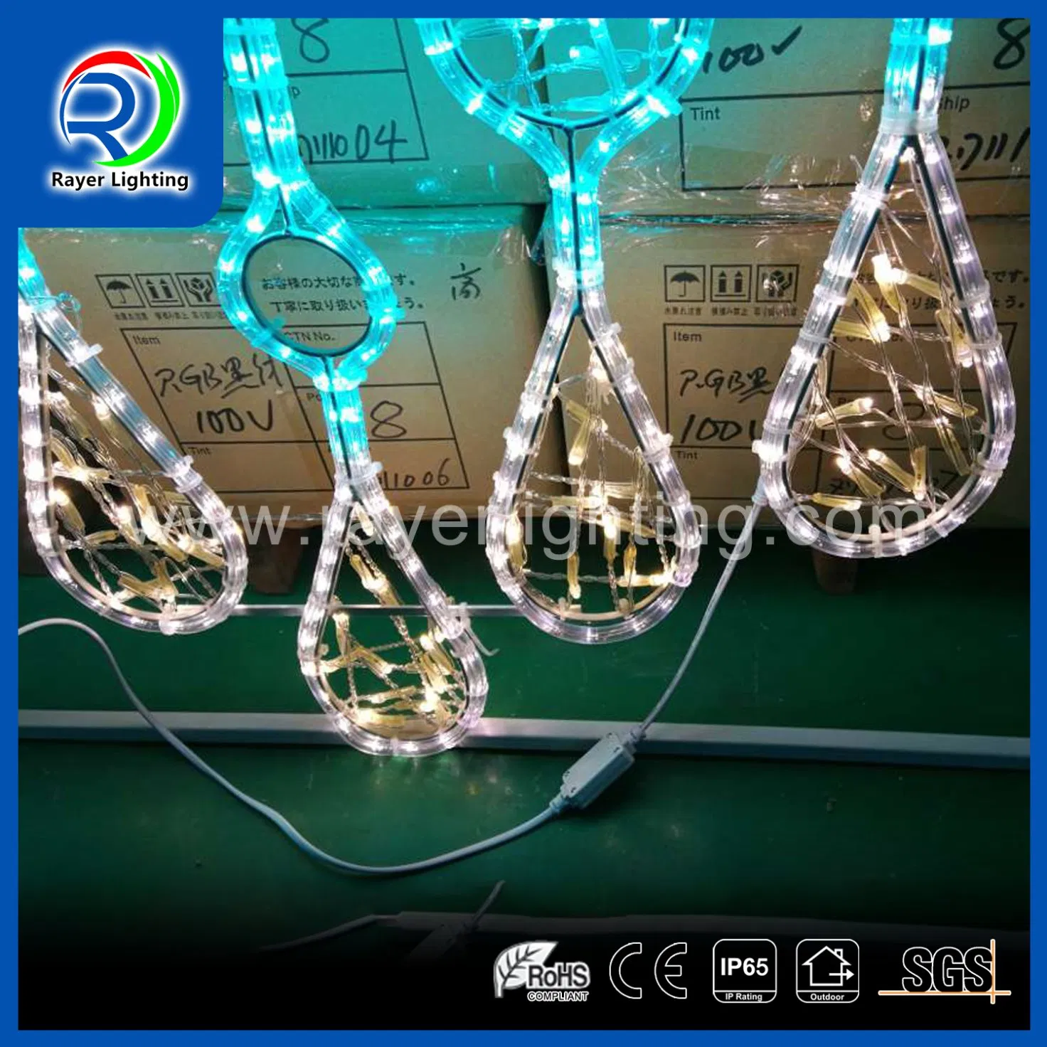 3D زينة عيد الميلاد في الشارع حديقة المنزل أضواء مثبتة على الأعمدة إضاءة LED زخرفة