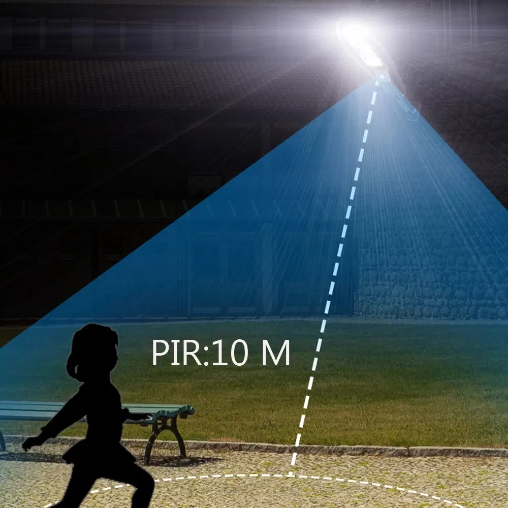 500 مصباح شمسي LED خارجي يعمل بالطاقة الشمسية مقاوم للماء مع مستشعر حركة PIR لإضاءة الشوارع لتزيين الحدائق